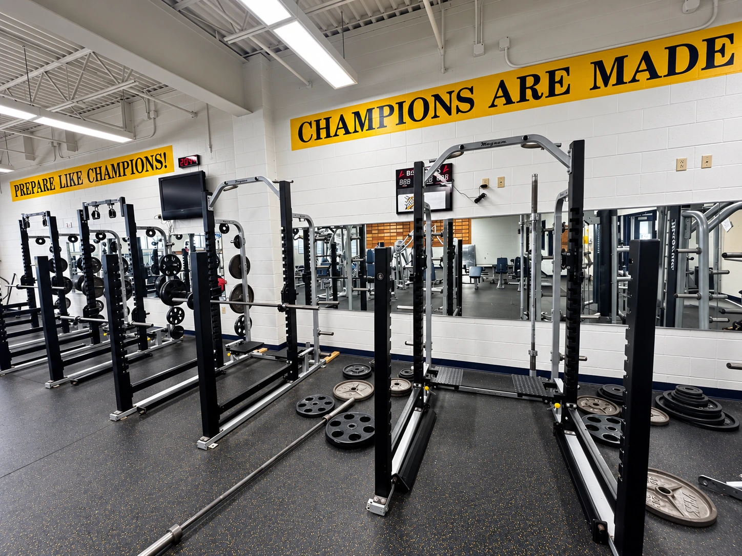 School weight room after rack update